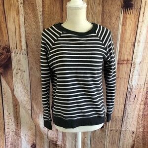 Ovi Black and White Striped Women's Sweater